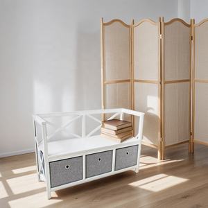 Banco de almacenamiento de madera con cajón Asiento de armario de madera - Product Image 6