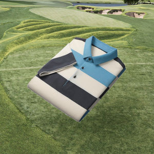 เสื้อเชิ้ตผู้ชายแบบลำลองป้องกันรอยยับ ปักโลโก้ แขนสั้น ผ้าฝ้ายลายทาง ทรงปกติ ผ้าถักน้ำหนัก 220 กรัม - Product Image 3