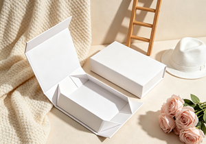 Foldable Magnetic Eco-Friendly High-End <b>Square</b> White Cardboard Gift Box Hidden Magnet Closure Thick Rigid Paper Construction - Product Image 5