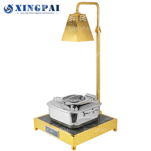 XINGPAI <span class=keywords><strong>restaurante</strong></span> suministros árabe lujo oro eléctrico <span class=keywords><strong>comida</strong></span> calor preservación lámpara infrarroja <span class=keywords><strong>comida</strong></span> calentador lámpara para buffet - Product Image 3