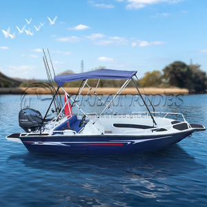 Fabricante de barcos profesional Venta caliente 14 pies Aluminio 420 <span class=keywords><strong>Barco</strong></span> de pesca y yate de velocidad con Bimini plegable - Product Image 6