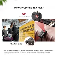Cadenas mécanique TSA à combinaison en ABS avec câble métallique, modèle 716 CN, pour valise de voyage, sac de sport, compatible couleurs, pour douane