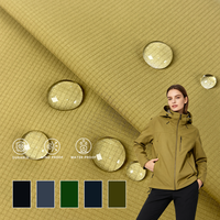 Tissu léger en nylon 66 à carreaux 20D 0,1 cm, film PU composite et tricot de nylon, tissu 3 couches pour veste HardShell