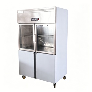 Factory Direct Commercial 4-Door <b>Kitchen</b> Refrigerator Top Glass Bottom Solid Door Upright Fridge Cool Large Capacity PST-C4C SMA - Product Image 4
