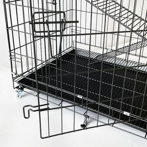 Toptan hayvan kafesleri demir malzeme kedi gelincik hareketli kafesi siyah gri - Product Image 6