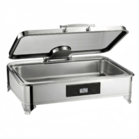 Ensemble de réchauds électriques en acier inoxydable 304 de 9 L avec contrôle manuel de la température 85-100°C pour la restauration professionnelle et les banquets