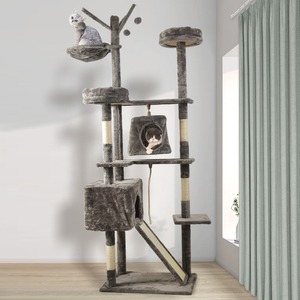 Arbre à chat multi-niveaux pour le commerce international, avec griffoir, niche et plateforme de saut intégrées, pour chats de grande taille, en sisal - Product Image 2