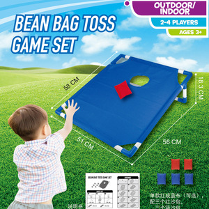 Vente en gros de 1 jeu de Cornhole portable pliable rouge/bleu avec sac de plage - Product Image 3