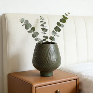 <span class=keywords><strong>Vaso</strong></span> in Ceramica Verde Oliva Semi-Opaco Stile Wabi-sabi, <span class=keywords><strong>Vaso</strong></span> Scultoreo in Ceramica Verde Muschio Intagliato a Mano, <span class=keywords><strong>Vaso</strong></span> <span class=keywords><strong>per</strong></span> Fiori Secchi - Product Image 2