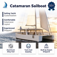 Dookyu Yacht à Voile en Aluminium de 40 pieds, Catamaran Certifié CE pour le Tourisme Côtière, les Visites des Îles, les Traversées Lacustres, Loisirs de Luxe
