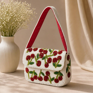 Sac à bandoulière brodé de perles style bohème pour femme, fait main, motif ethnique, sac à main tendance - Product Image 1
