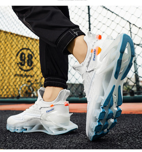 Calzado deportivo tejido de alta calidad para uso casual, zapatillas de running para hombre con amortiguación y absorción de impactos, disponible al por mayor. - Product Image 4