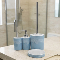 Ensemble de salle de bain en céramique BX 4 pièces avec distributeur de savon, gobelet, porte-brosse de toilette, porte-savon, ensemble d'accessoires de salle de bain