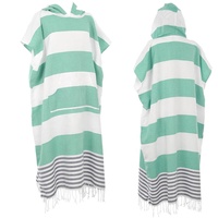 Serviette Poncho de Surf à capuche pour adulte, conception personnalisée, Logo brodé, Robe de plage, Super absorbante, coton régénéré, vente en gros
