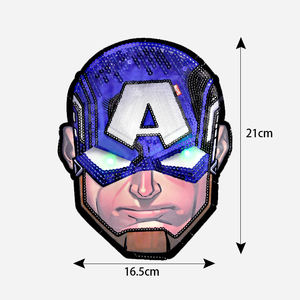 뜨거운 판매 영웅 이미지 스팽글 자수 패치 Led 배터리 조명 의류 디지털 인쇄 패브릭 패치에 수 놓은 - Product Image 6