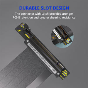 PCI-E 4.0 High-Speed Riser <b>Cable</b> With 90 Degree Male to Female Connector Flexible X16 GPU in Stock Pcie Riser - Product Image 2