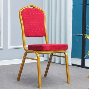 Chaise Empilable YWJ Rouge, Silla Design, Housse de Chaise de Fête d'Église, Chaise de Banquet, Événements de Mariage, Chaise de Banquet de Luxe, Structure en Métal - Product Image 4