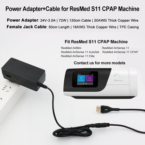Cargador adaptador de 72W 24V CC/CA compatible con cable de alimentación Resmed S11 CPAP CC 24V - Product Image 4