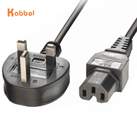 Cable de Alimentación con Enchufe del Reino Unido de 1.5m, Cable de Alimentación Principal Británico C5 para Computadora, Cargador de Portátil, TV, Teléfono Móvil, Cámara