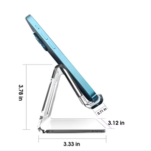 Rõ ràng <span class=keywords><strong>Acrylic</strong></span> di động điện thoại di động đứng bàn tùy chỉnh 360 độ xoay thiết bị di động chủ sở hữu điện thoại <span class=keywords><strong>Acrylic</strong></span> - Product Image 3