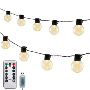 <span class=keywords><strong>Guirlande</strong></span> lumineuse <span class=keywords><strong>solaire</strong></span> extérieure étanche 8,7 m 25 <span class=keywords><strong>LED</strong></span> G40 pour mariages, patios, jardins et décorations de Noël - Product Image 2