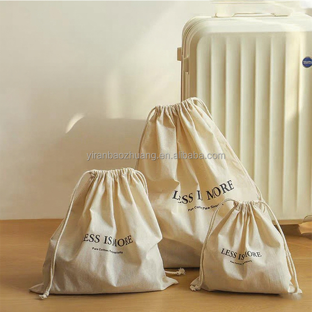 High Quality Custom Cotton Tote Double Drawstring Bag Clothing Jewelry Packaging Dust Bag with Beautiful Printing for Gift