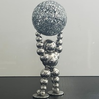 Figura Decorativa de Astronauta en Acero Inoxidable Plateado, Diseño de Mapa Mundial, Regalo Empresarial, Decoración para Oficina y Hogar, Personalizable por JM