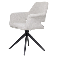 Chaise de salle à manger pivotante à 360° de luxe moderne pour la maison et le bureau, tissu en velours léger avec base en métal, tables et chaises de salle à manger