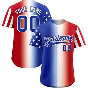 Maillot de baseball personnalisé, chemise boutonnée patriotique, nom, numéro et logo brodés, unisexe, adulte, respirant, sublimé - Product Image 1