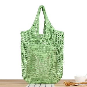 Bolsos de Playa Portátiles de Gran Capacidad con Logotipo Personalizado, Tejidos a Mano, para Mujer, de Verano, Color Sólido, Estilo Vestido de Moda - Product Image 5