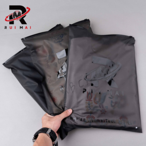 Free Sample Custom Printing Resealable Self Zip Lock Cloth Packaging Plastic Black Matte Frosted Slider Zipper <strong>Bag</strong> With Own Logo - Product Image 4
