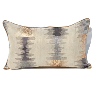 12x20 Pollici Oro <span class=keywords><strong>Grigio</strong></span> SatinTextured Lombare Copertura del Cuscino di Tiro Rettangolo Cassa a Cuscino di Lusso Moderno Geometrico <span class=keywords><strong>Cuscini</strong></span> Decorativi - Product Image 1