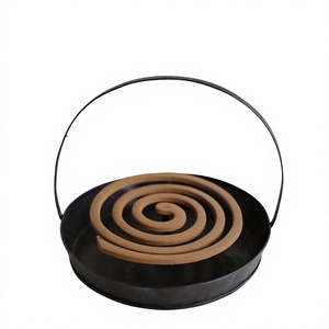 Coil Incense Burner Holder Metal Black With Handle For Aromatherapy Anti Use All Season Coil Burner Handmade On Sale - Product Image 1