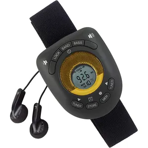 Ham Mini Home Đài Walkman Kỹ Thuật Số Am/Fm Armband Đài Phát Thanh Xách Tay Am Fm Với Đồng Hồ Báo Thức Với Tai Nghe