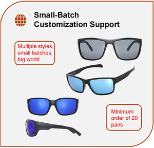 Gafas de Sol Deportivas Unisex con Logotipo Personalizado 2026, Lentes Polarizadas de Cristal, Montura Rectangular Azul Completa, TR90, Protección UV400 para Playa y Exteriores - Product Image 5