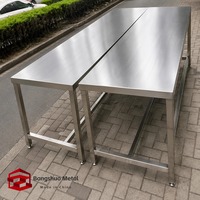 Table de travail en acier inoxydable sur mesure, non standard, pour cuisine commerciale, fabriquée en usine