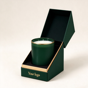 Boîte cadeau rigide à charnière magnétique inclinée personnalisée, luxe, logo en feuille d'or, boîte en papier rigide avec insert en mousse EVA pour bougie parfumée - Product Image 5