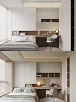 Meuble de rangement en bois massif sur mesure avec portes coulissantes pour bureau de jeu intégré, armoire de chambre moderne pour joueurs à domicile et rénovation d'appartement