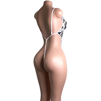 Combinaison de danse exotique pour femmes, une pièce, string, soutien-gorge à corde, imprimé sexy, tenue de scène, club, combinaison en maille, designer