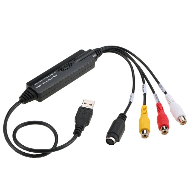 USB Video & Audio Capture Adapter Card for Window10.4-10.12 Camcorder VHS Tape VCR DVD TV Box Recording Audio Video Accessories