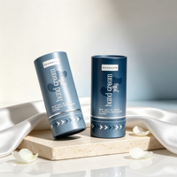 Boîte cylindrique en papier écologique, tube en papier rond personnalisé avec logo argenté estampé à chaud pour l'emballage de crème pour les mains cosmétique