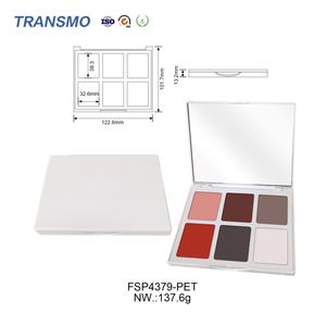 Estuche compacto sin logo para corrector, sombra de ojos, espejo, 6 colores, colorete en polvo cuadrado, desechable, con logo OEM personalizado - Product Image 2