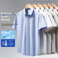 Chemises boutonnées à manches courtes pour hommes, nouvelle collection, coupe ample, pour l'été, style professionnel, décontracté, tenue de travail, LOGO personnalisé, vente en gros