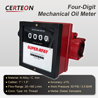 Flow meter mekanik solar 4 digit presisi tinggi tipe roda gigi ukuran 1 inch 1 5 inch u