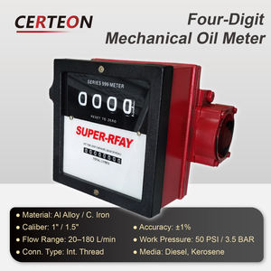 高精度4桁メカ式ディーゼル流量計1インチ1 5インチギア構造ストレート型燃料流量計 - Product Image 3