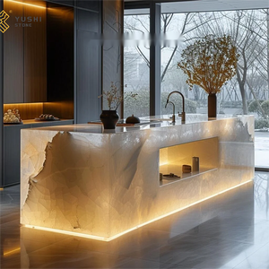 Yushi sang trọng tự nhiên <span class=keywords><strong>Onyx</strong></span> Đá Cẩm Thạch Countertop Backlit mờ giá bán buôn cho sảnh khách sạn biệt thự trang trí Vanity đầu - Product Image 2