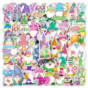 54 Pegatinas de Gnomos de Pascua, Lindas Pegatinas de Dibujos Animados para Niños, Pegatinas Decorativas Impermeables - Product Image 4