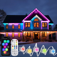Guirnalda de Luces LED Inteligentes de Píxel de 30 Metros para Aleros, Iluminación Permanente para Fiestas y Decoración Navideña, Puntos de Luz LED RGBIC para Exterior IP67