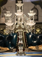 Bougeoir en cristal de style européen, décoration nordique pour la maison, dîner romantique à la lumière des bougies, lampe de table