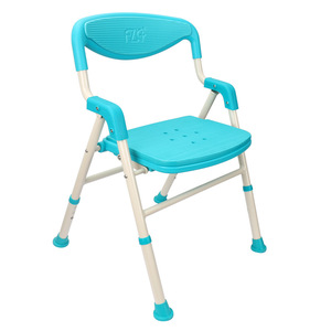 Chaise de douche Fzk en alliage d'aluminium, pliable, réglable en hauteur, avec siège drainant, pour équipement de sécurité dans la salle de bain - Product Image 3